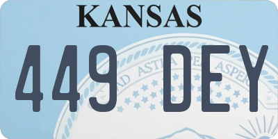 KS license plate 449DEY