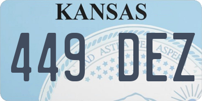 KS license plate 449DEZ
