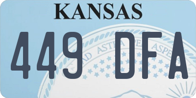 KS license plate 449DFA