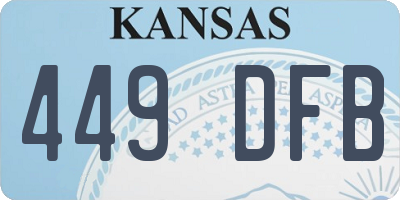 KS license plate 449DFB