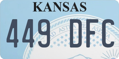 KS license plate 449DFC