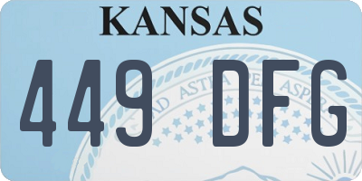 KS license plate 449DFG