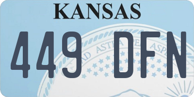 KS license plate 449DFN