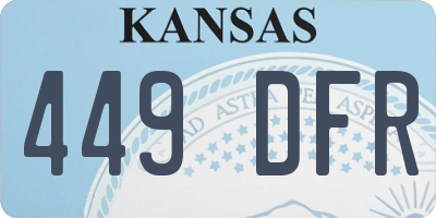 KS license plate 449DFR