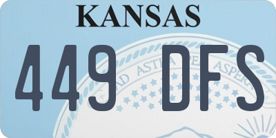 KS license plate 449DFS