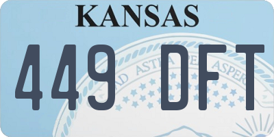 KS license plate 449DFT