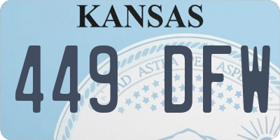 KS license plate 449DFW