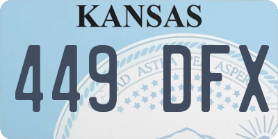 KS license plate 449DFX