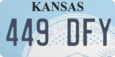KS license plate 449DFY