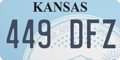 KS license plate 449DFZ
