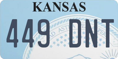 KS license plate 449DNT