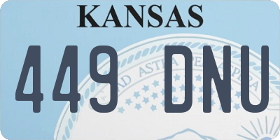 KS license plate 449DNU