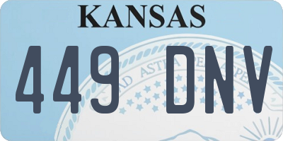 KS license plate 449DNV
