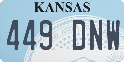 KS license plate 449DNW
