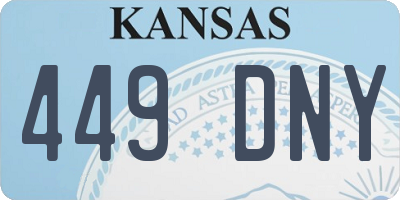 KS license plate 449DNY