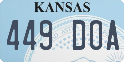 KS license plate 449DOA