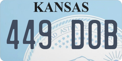 KS license plate 449DOB