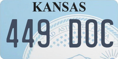 KS license plate 449DOC
