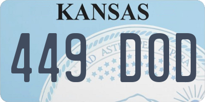 KS license plate 449DOD
