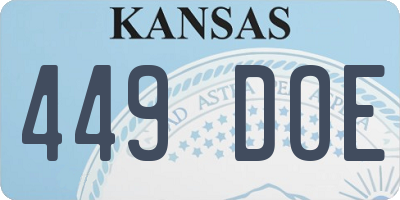KS license plate 449DOE