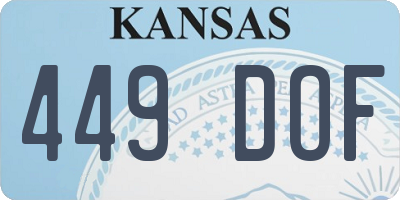 KS license plate 449DOF