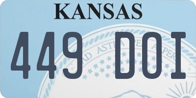 KS license plate 449DOI