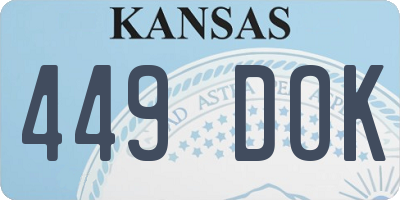 KS license plate 449DOK
