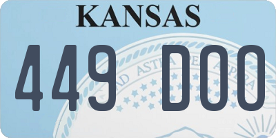 KS license plate 449DOO