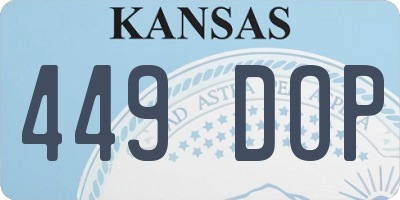KS license plate 449DOP