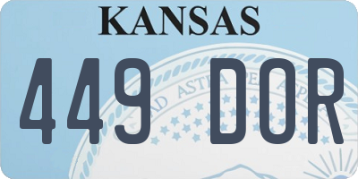 KS license plate 449DOR