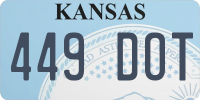 KS license plate 449DOT