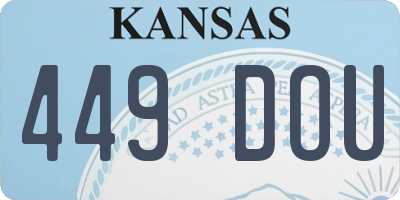 KS license plate 449DOU