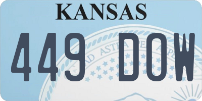 KS license plate 449DOW