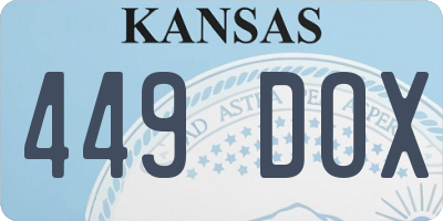 KS license plate 449DOX