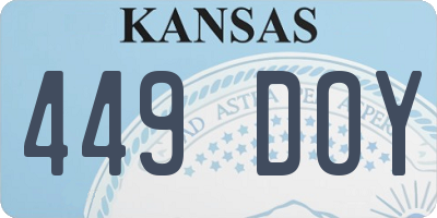 KS license plate 449DOY
