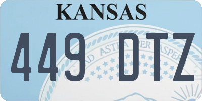 KS license plate 449DTZ