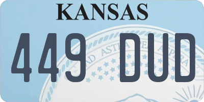 KS license plate 449DUD