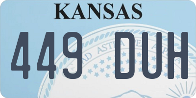 KS license plate 449DUH