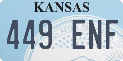 KS license plate 449ENF