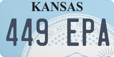KS license plate 449EPA