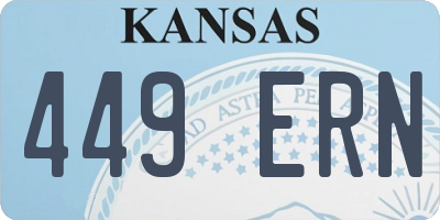 KS license plate 449ERN