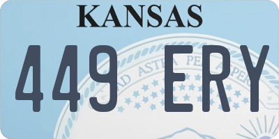 KS license plate 449ERY