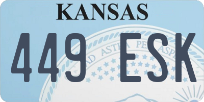 KS license plate 449ESK