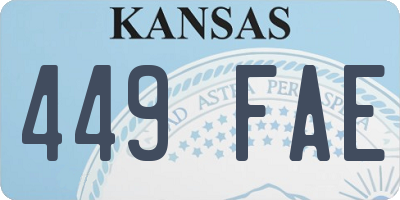 KS license plate 449FAE