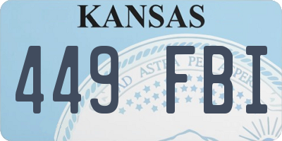 KS license plate 449FBI