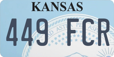KS license plate 449FCR