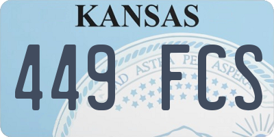 KS license plate 449FCS