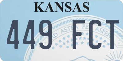 KS license plate 449FCT