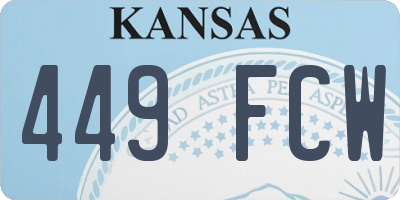 KS license plate 449FCW