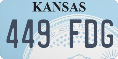 KS license plate 449FDG